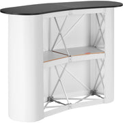 Portable Tradeshow Podium Table, 1300 x 465 x 950 mm, Display Exhibition Counter Stand Booth Fair with Wall, V952-LSZST20DCSLWFTXVPV0