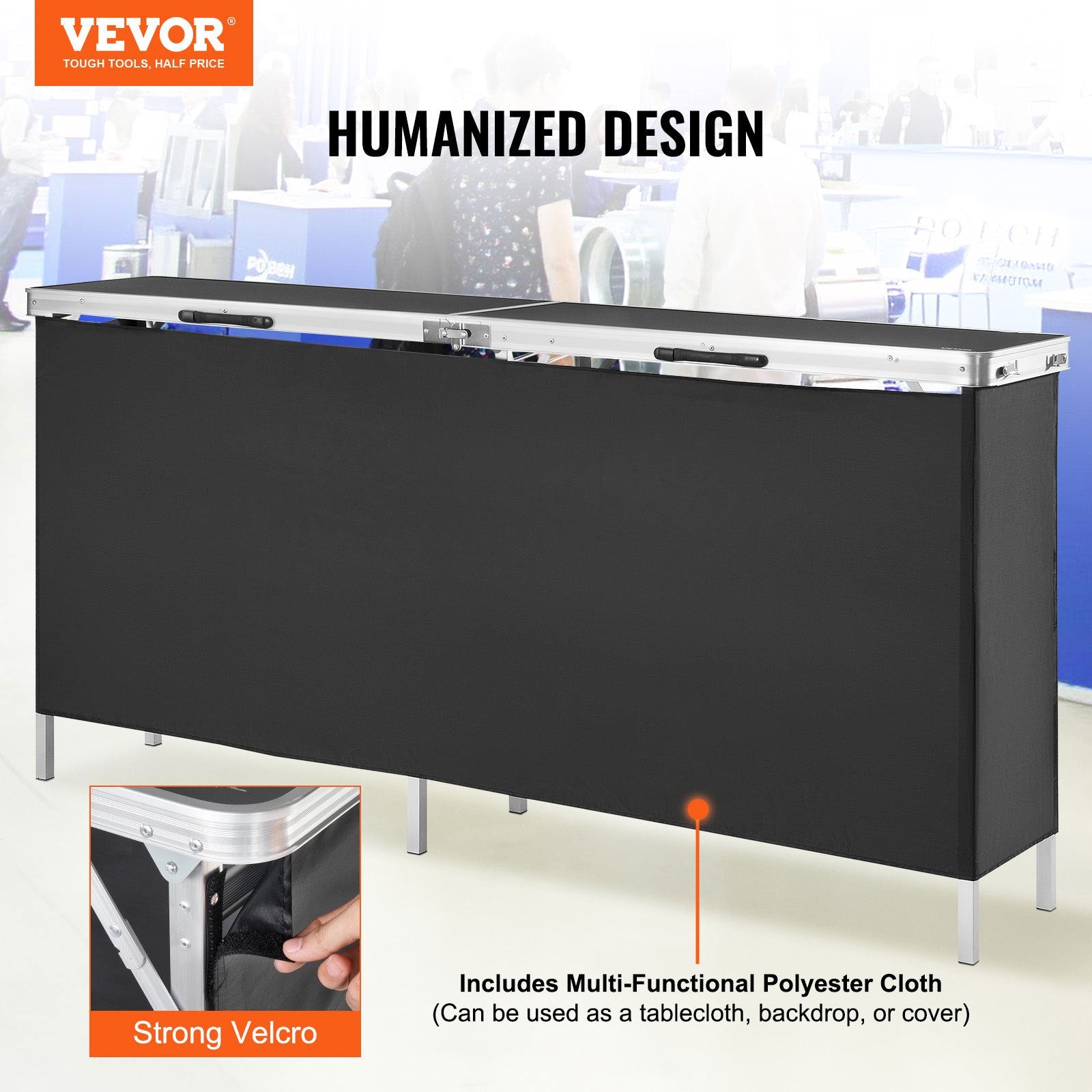 Extra Long Folding Portable Bar Table - Tradeshow Podium Table for Indoor V952-LSZST20ZDSZJFECDIV0
