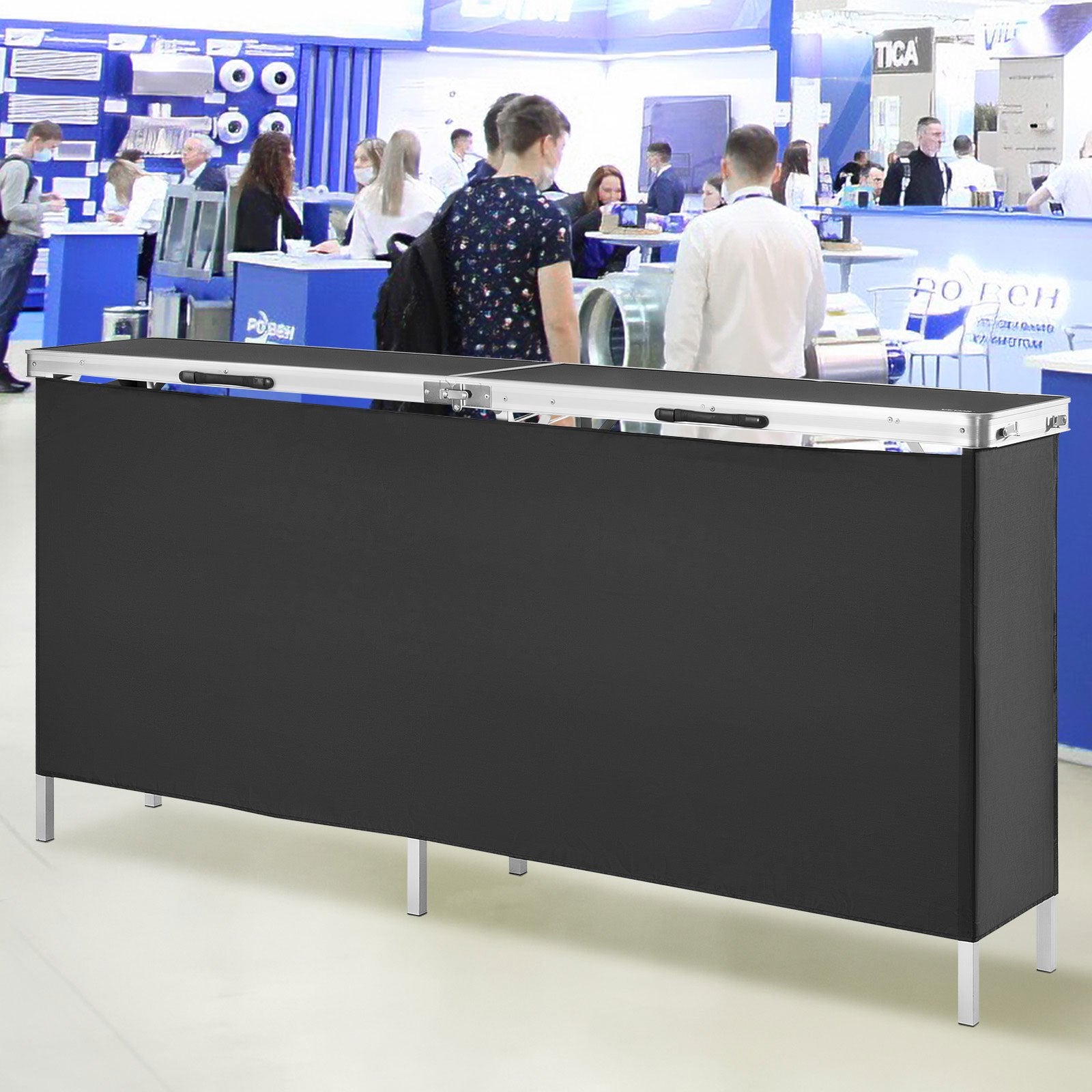 Extra Long Folding Portable Bar Table - Tradeshow Podium Table for Indoor V952-LSZST20ZDSZJFECDIV0