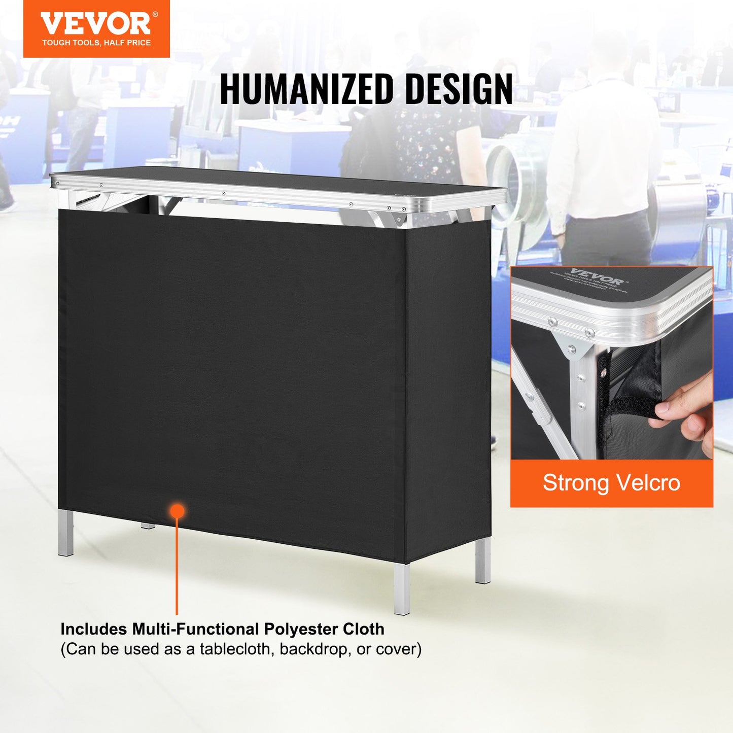 Folding Portable Bar Table, Tradeshow Podium Table for Indoor, Outdoor, Party, Picnic, Exhibition, Includes V952-LSZST20ZDSZJN1VEHV0