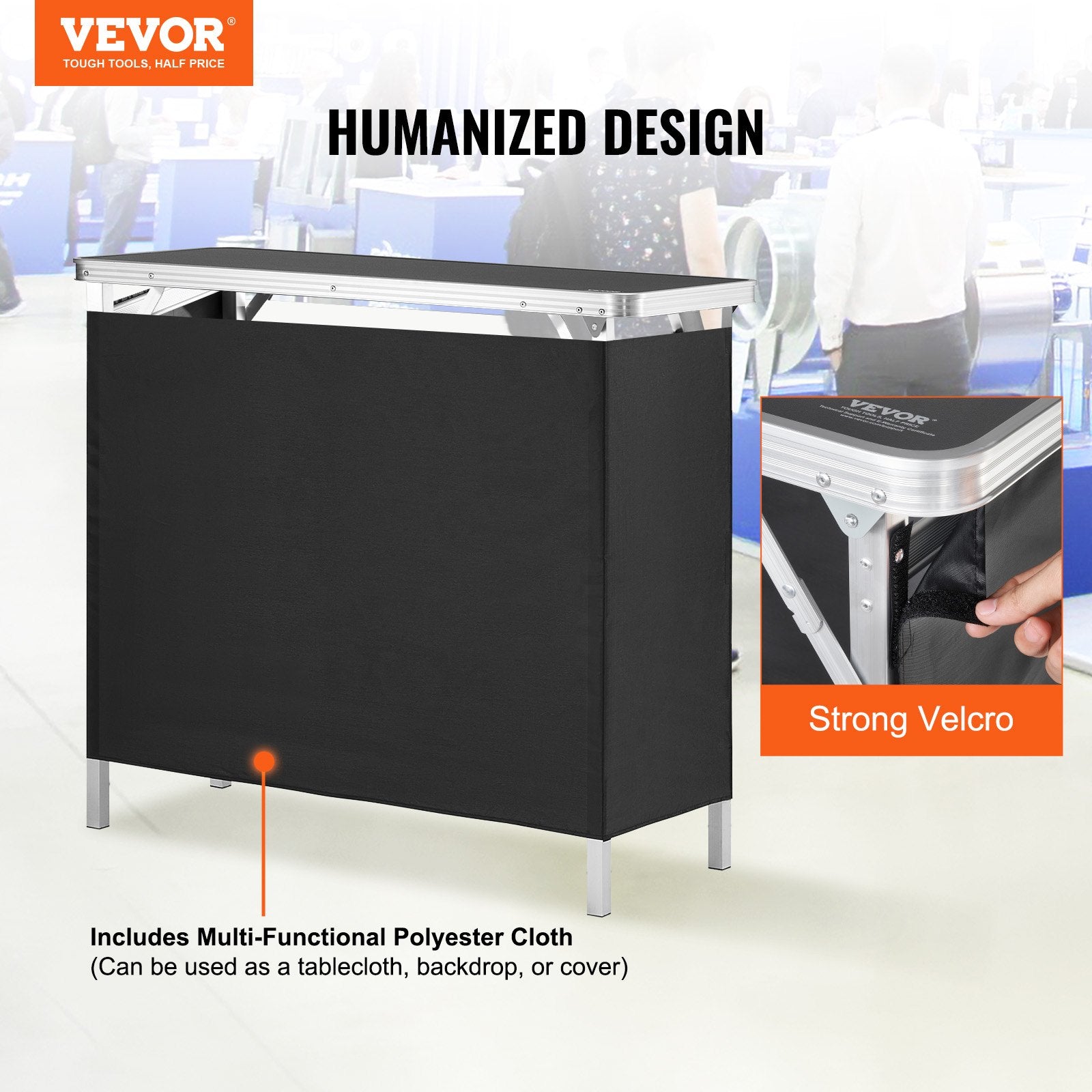 Folding Portable Bar Table, Tradeshow Podium Table for Indoor, Outdoor, Party, Picnic, Exhibition, Includes V952-LSZST20ZDSZJN1VEHV0