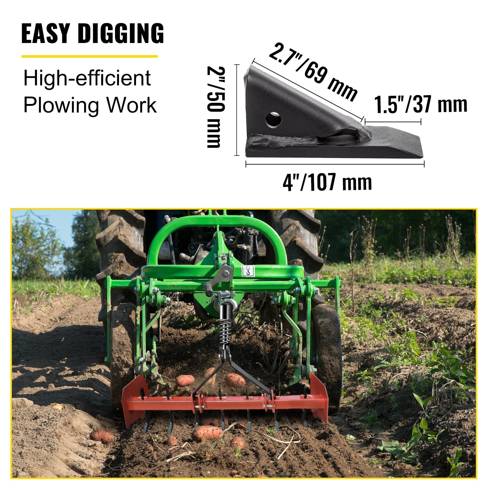 Box Blade Shank, 46.4cm Scarifier Shank, 4 Holes Box Scraper Shank, Ripper Shank with Removable Tapered Teeth and Pins, Adjustable Shanks Assembly for Replacement, Digging, Plowing, 4PCS