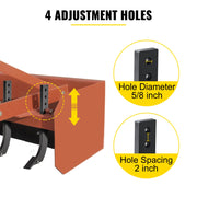 Box Blade Shank, 46.4cm Scarifier Shank, 4 Holes Box Scraper Shank, Ripper Shank with Removable Tapered Teeth and Pins, Adjustable Shanks Assembly for Replacement, Digging, Plowing, 5PCS