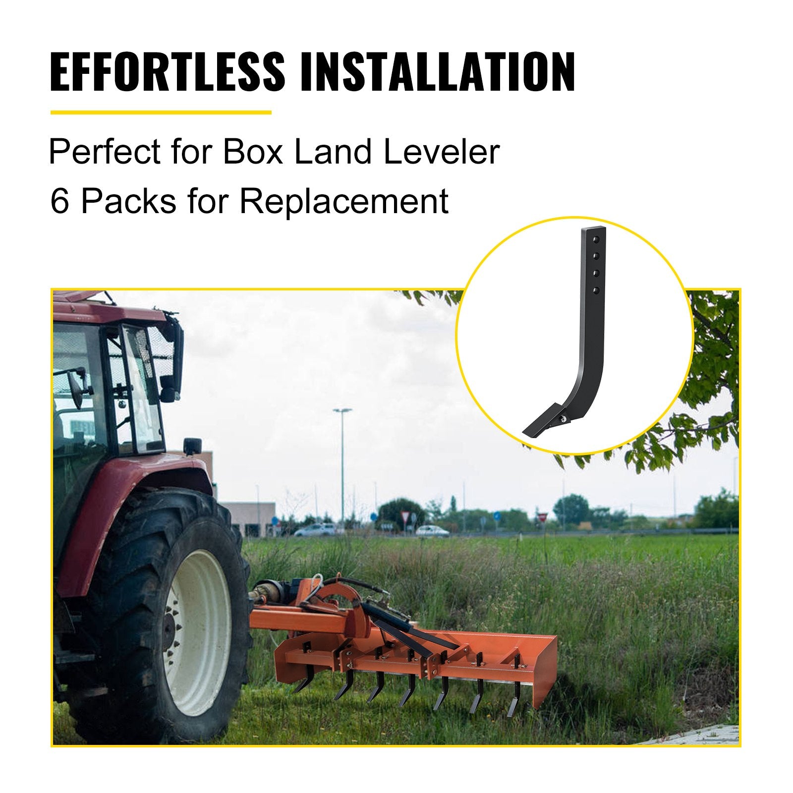 Box Blade Shank, 46.6 cm Scarifier Shank, 4 Holes Box Scraper Shank, Ripper Shank with Removable Tapered V952-LT4KHS6ZZ00000001V0