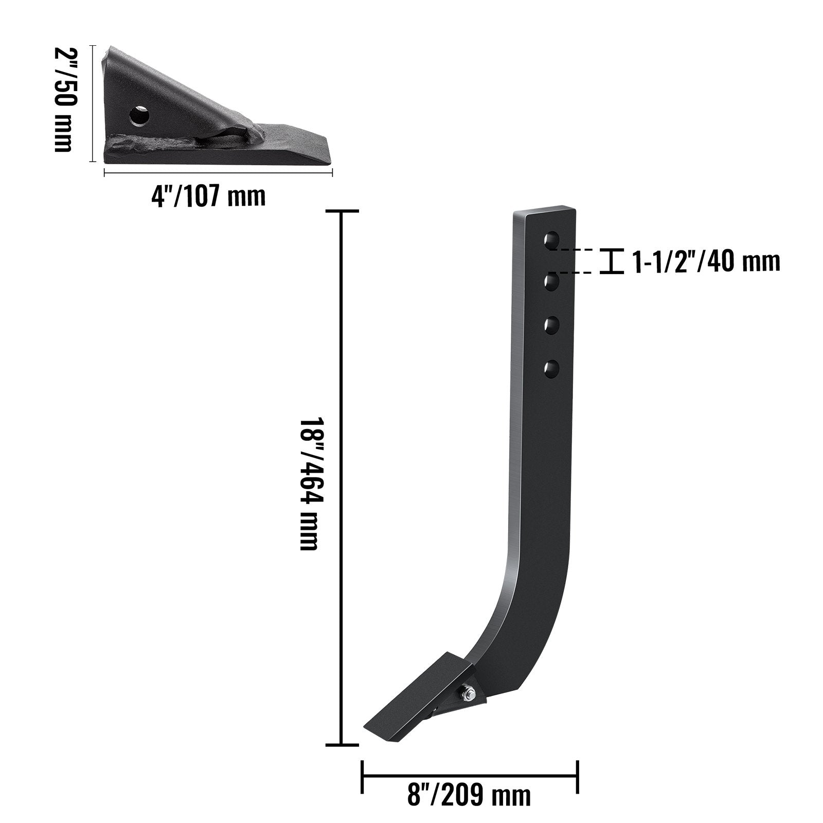 Box Blade Shank, 46.6 cm Scarifier Shank, 4 Holes Box Scraper Shank, Ripper Shank with Removable Tapered V952-LT4KHS6ZZ00000001V0
