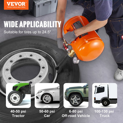 Tire Bead Seater, 5 Gal/19L Air Tire Bead Blaster with Pressure Gauge & Handle, 145 PSI Seating Tool Inflator V952-LTB5GAL145PSI1HJXV0