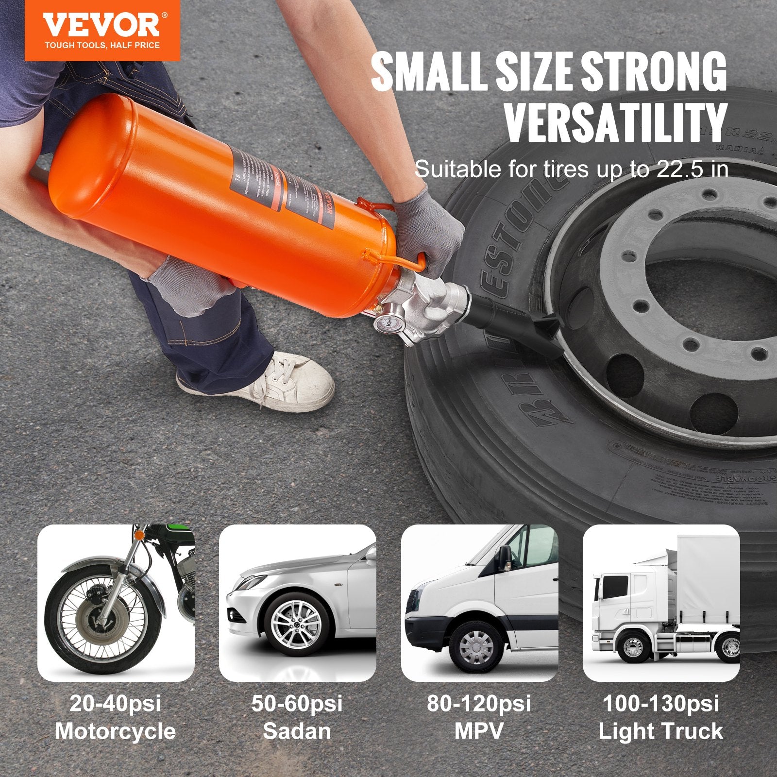 Tire Bead Seater, 2.1 Gal/8 L Air Tire Bead Blaster, 120 PSI Handheld Bead Bazooka, Upgraded Portable Tire V952-LTBCQS8145PSIQFEKV0