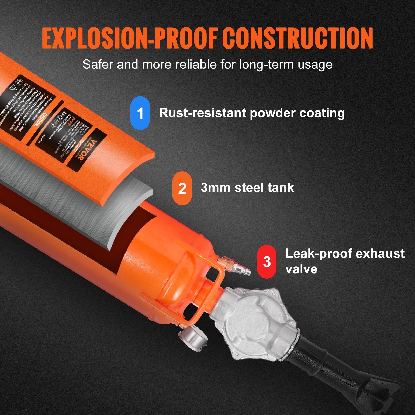 Tire Bead Seater, 2.1 Gal/8 L Air Tire Bead Blaster, 120 PSI Handheld Bead Bazooka, Upgraded Portable Tire V952-LTBCQS8145PSIQFEKV0