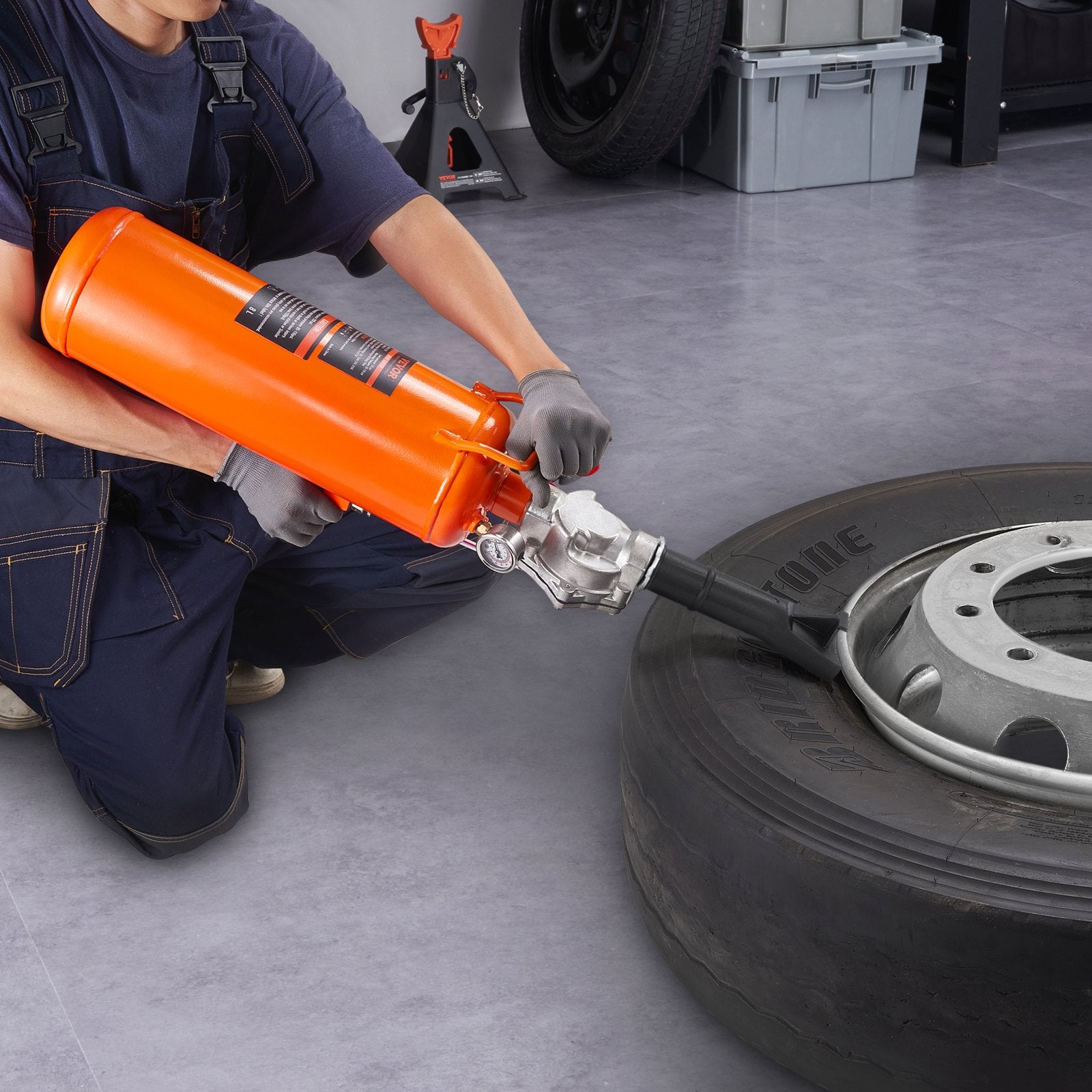 Tire Bead Seater, 2.1 Gal/8 L Air Tire Bead Blaster, 120 PSI Handheld Bead Bazooka, Upgraded Portable Tire V952-LTBCQS8145PSIQFEKV0