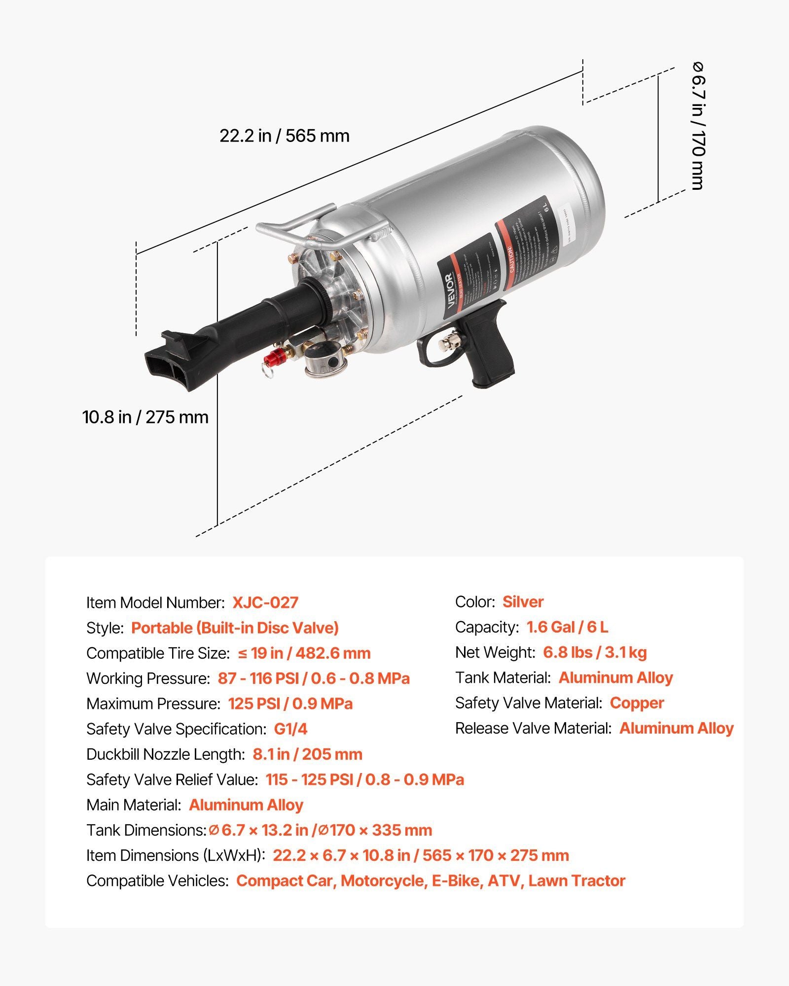 Portable Tire Bead Seater, 1.6 Gal / 6 L Air Bead Blaster, Handheld Tire Inflator Tool, 87-116 PSI Operating V952-LTBCQXBXS6LYYTCZ8001V0