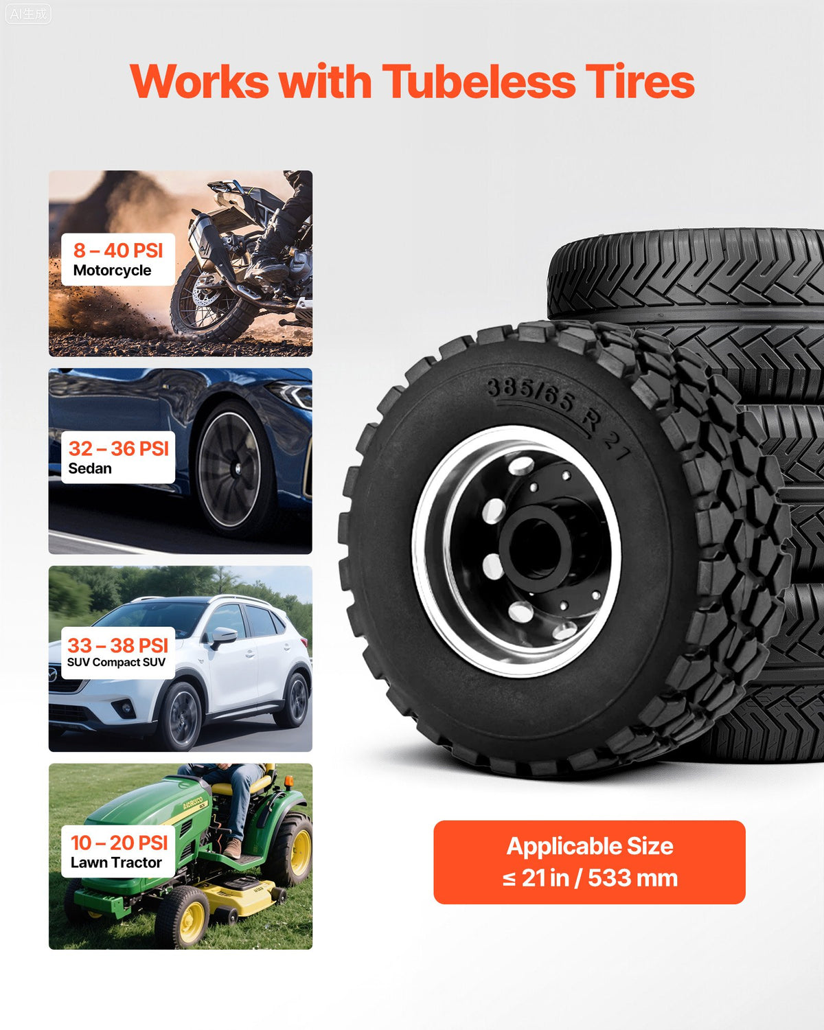 Portable Tire Bead Seater, 2.1 Gal / 8 L Air Bead Blaster, Handheld Tire Inflator Tool, 87-116 PSI Operating V952-LTBCQXBXS8LHEII7F001V0