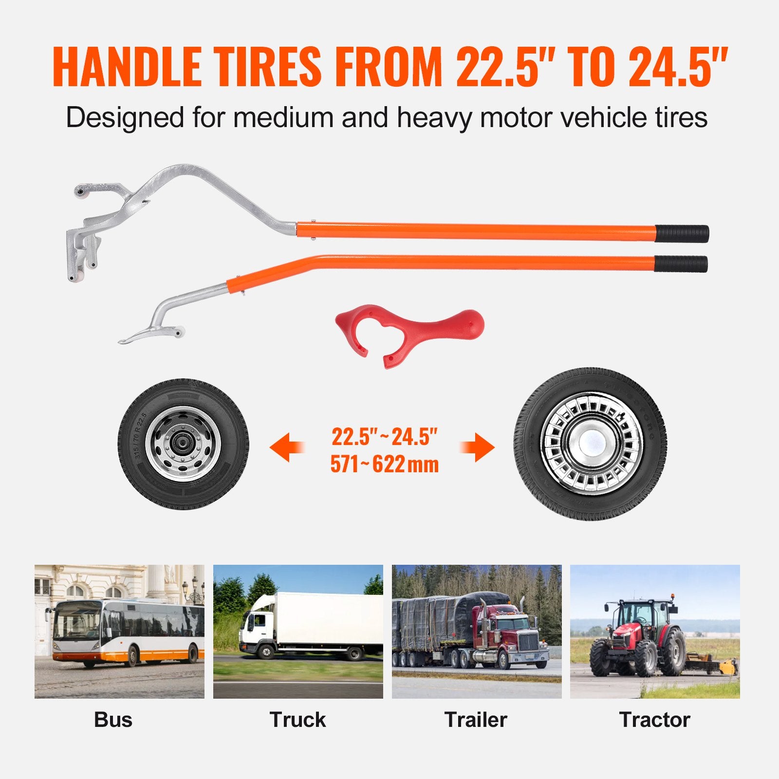 Tire Mount Demount Tool, 571-622 mm Manual Steel Tire Changer Mount Demount Removal Tool, with Extra Bead V952-LTCZJHSPS0AF6F9BYV0