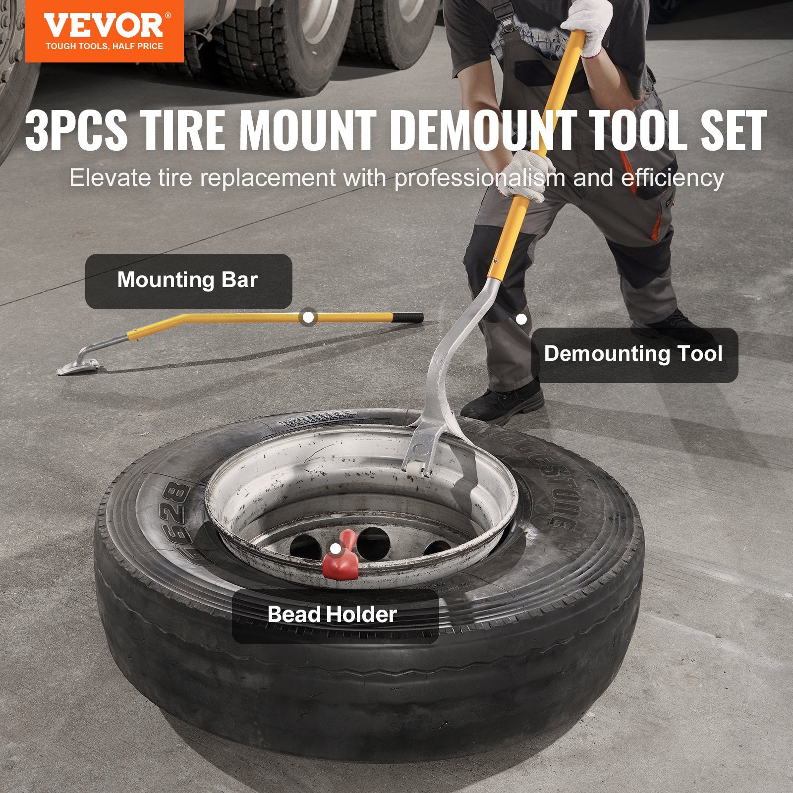 Tire Mount Demount Tool, 571- 622 mm Manual Steel Tire Changer Mount Demount Removal Tool, with Extra Bead V952-LTCZJHSPSL7IJPEMDV0