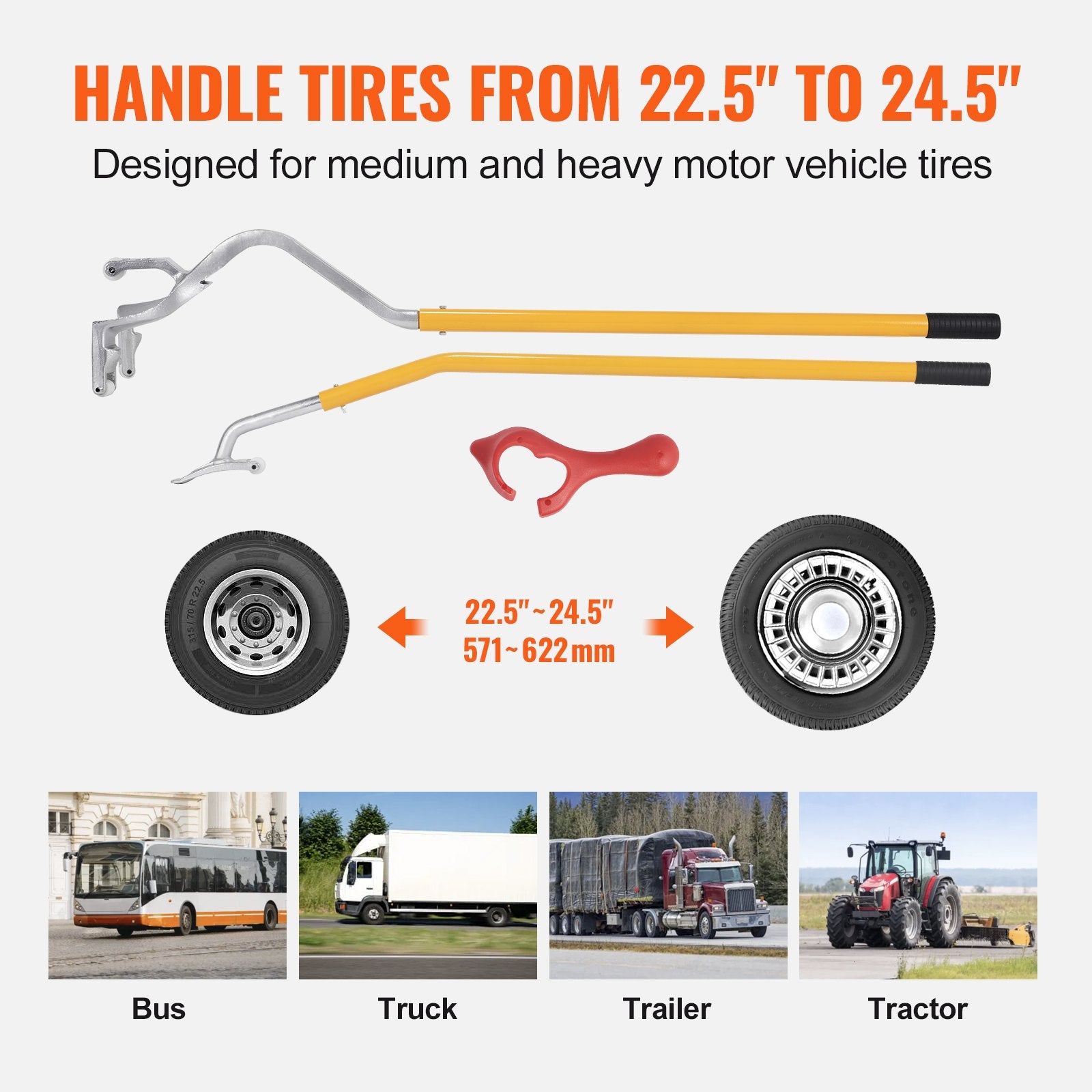 Tire Mount Demount Tool, 571- 622 mm Manual Steel Tire Changer Mount Demount Removal Tool, with Extra Bead V952-LTCZJHSPSL7IJPEMDV0