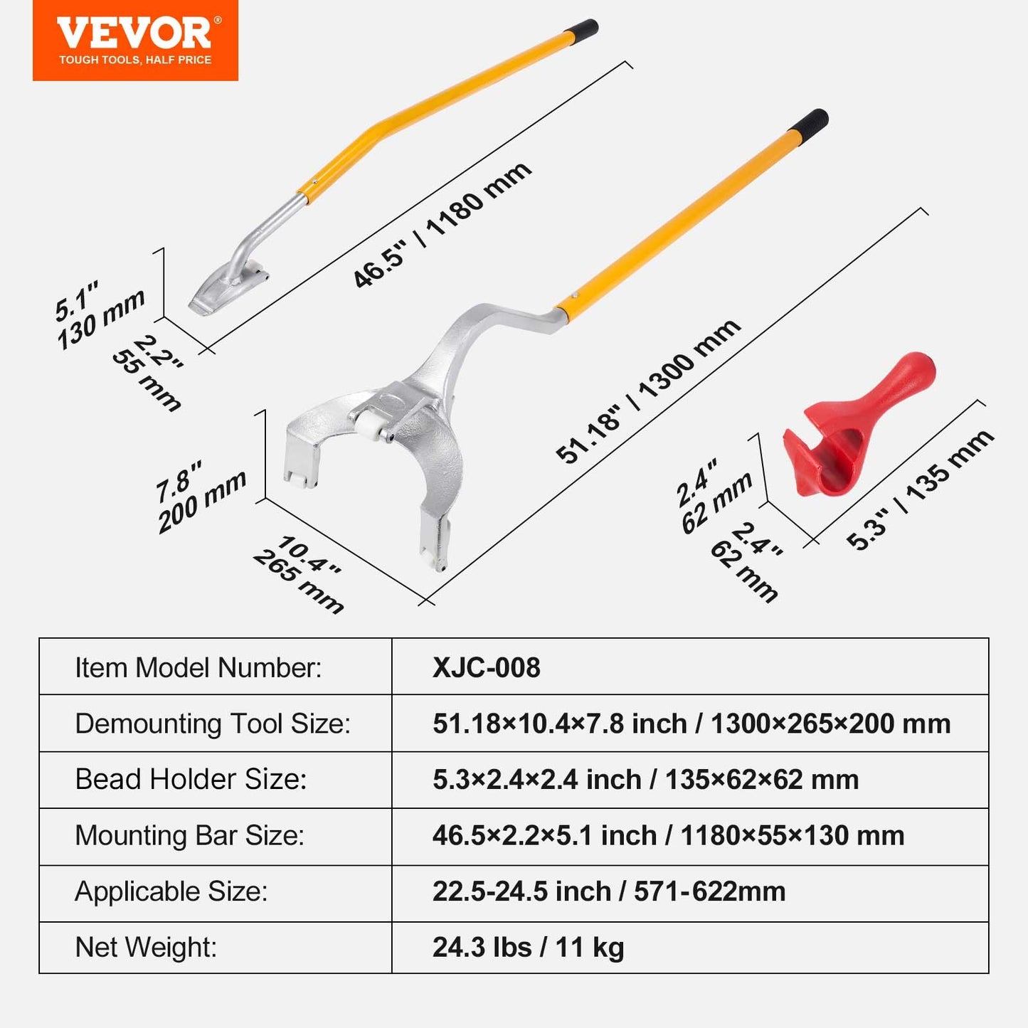 Tire Mount Demount Tool, 571- 622 mm Manual Steel Tire Changer Mount Demount Removal Tool, with Extra Bead V952-LTCZJHSPSL7IJPEMDV0