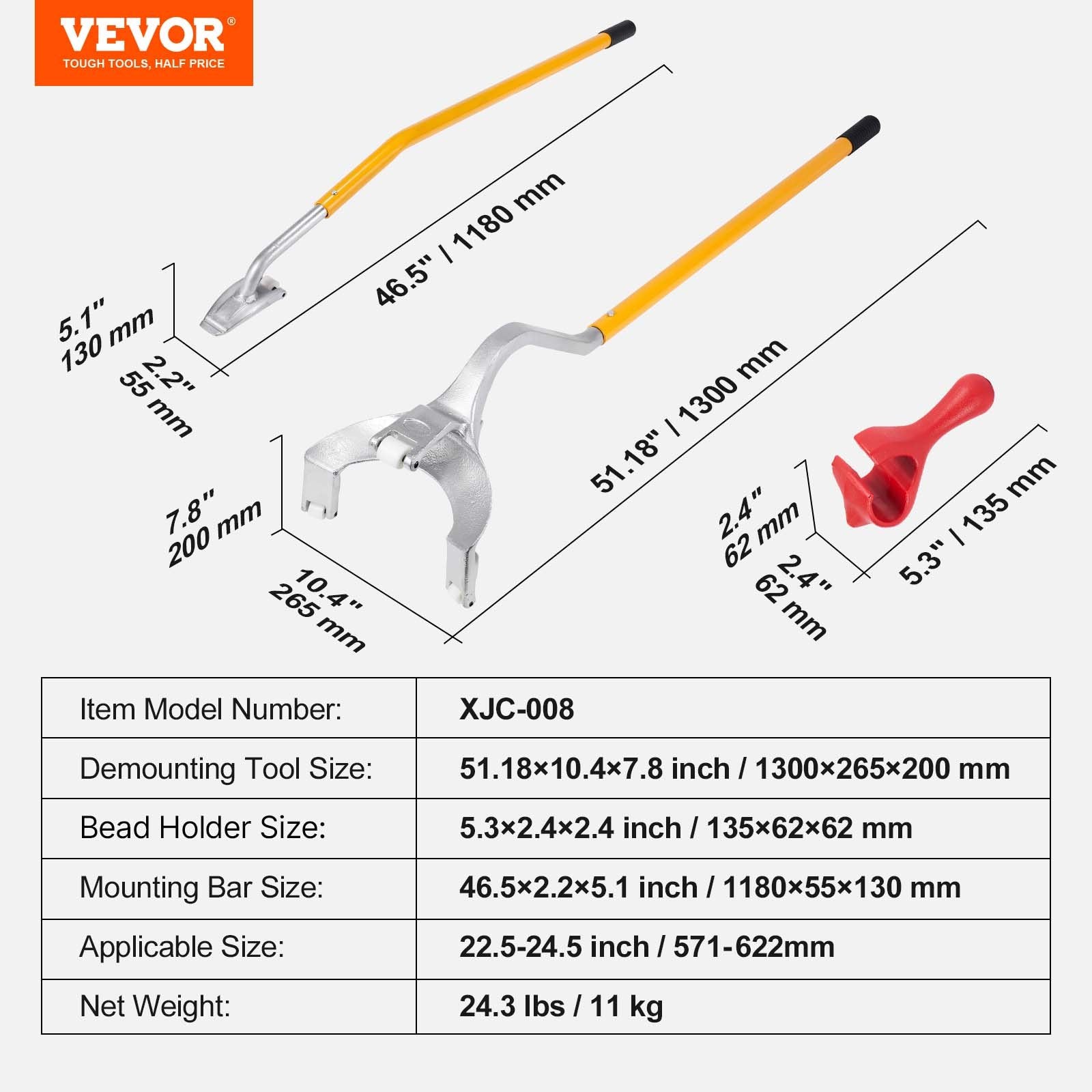 Tire Mount Demount Tool, 571- 622 mm Manual Steel Tire Changer Mount Demount Removal Tool, with Extra Bead V952-LTCZJHSPSL7IJPEMDV0