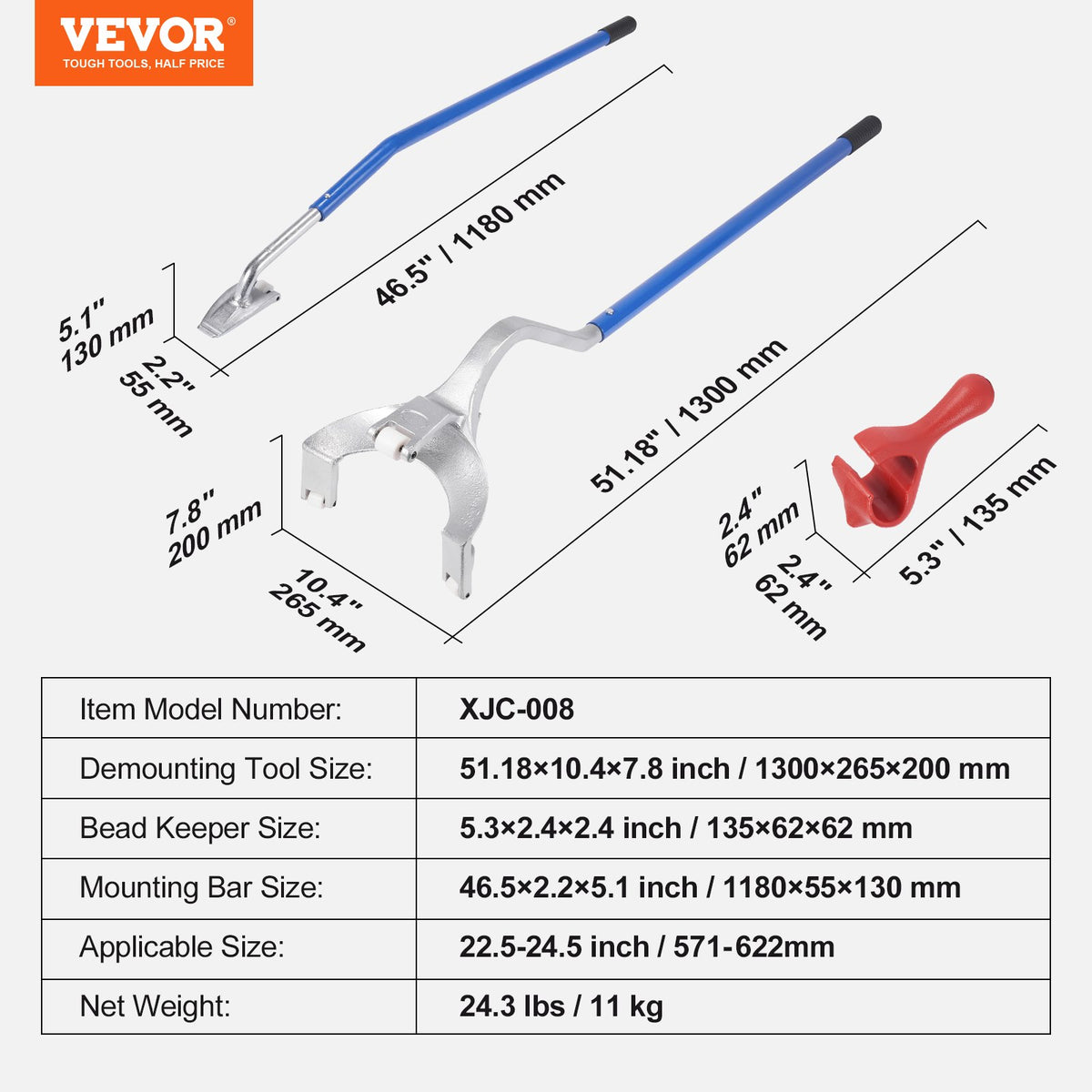 Tire Mount Demount Tool, 571-622 mm Manual Steel Tire Changer Mount Demount Removal Tool, with Extra Bead V952-LTCZJLSPSA7NIT52RV0