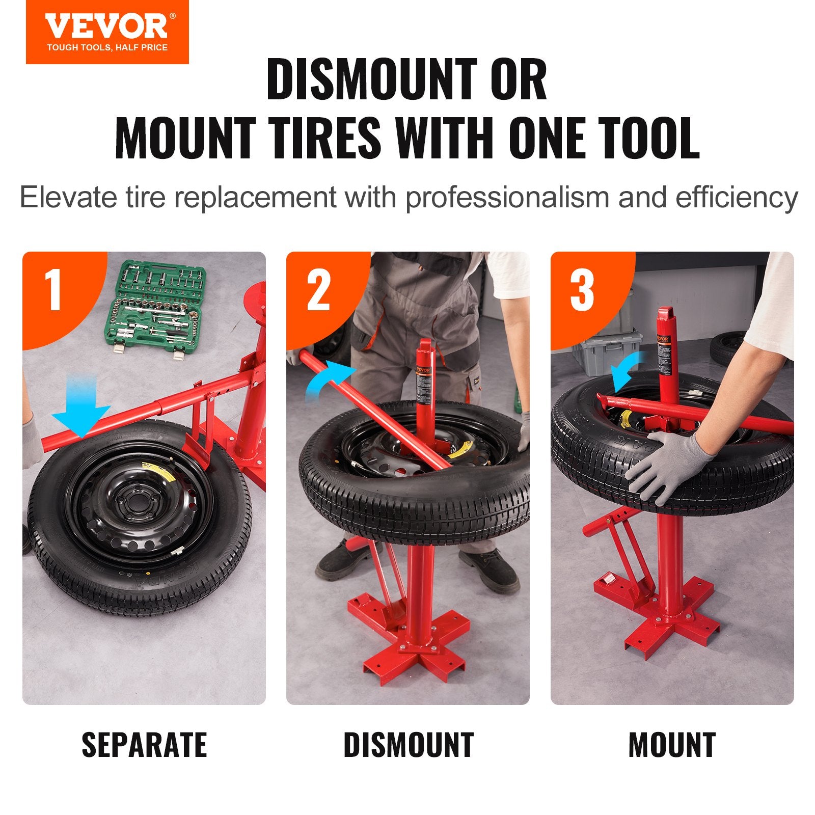 Manual Tire Changer, Portable Hand Bead Breaker Mounting Tool for 203 - 406 mm Tires, Compatible with Car V952-LTCZJZGSHSKRERD9OV0