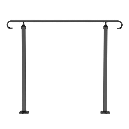 Handrails for Outdoor Steps, Fit 1-3 Steps Wrought Iron Handrail, Outdoor Stair Railing, Adjustable Front V952-LTFS1.2MLZFS00001V0