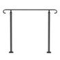 Handrails for Outdoor Steps, Fit 1-3 Steps Wrought Iron Handrail, Outdoor Stair Railing, Adjustable Front V952-LTFS1.2MLZFS00001V0