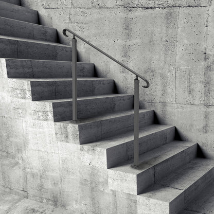 Handrails for Outdoor Steps, Fit 1-3 Steps Wrought Iron Handrail, Outdoor Stair Railing, Adjustable Front V952-LTFS1.2MLZFS00001V0
