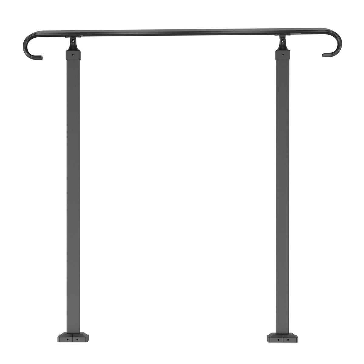 Handrails for Outdoor Steps, Fit 1-3 Steps Outdoor Stair Railing, Wrought Iron Handrail, Adjustable Front V952-LTFS1MLZFS0000001V0