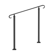 Handrails for Outdoor Steps, Fit 1-3 Steps Outdoor Stair Railing, Wrought Iron Handrail, Adjustable Front V952-LTFS1MLZFS0000001V0