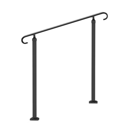 Handrails for Outdoor Steps, Fit 1-3 Steps Outdoor Stair Railing, Wrought Iron Handrail, Adjustable Front V952-LTFS1MLZFS0000001V0