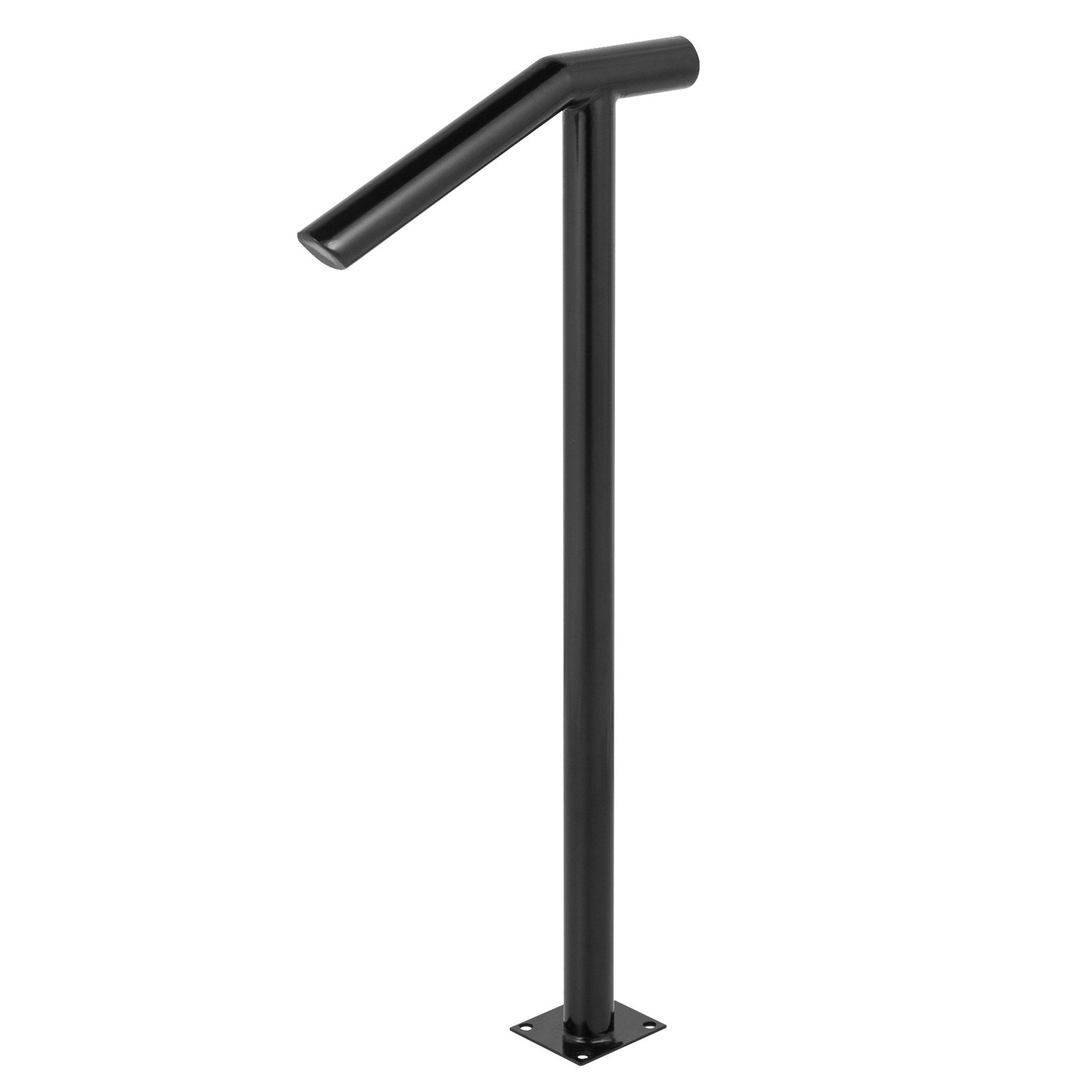 Single Post 1-2, Black Steel Railing 441LBS Capacity Baking Varnish Iron Stairs Stylish Handrails for Outdoor V952-LTFS2BXYGLZHS0001V0