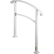 3-Step Handrails for Outdoor Steps Fits 1 or 3 Steps Matte White Stair Rail Wrought Iron Handrail with V952-LTFS3BBSLG0000001V0