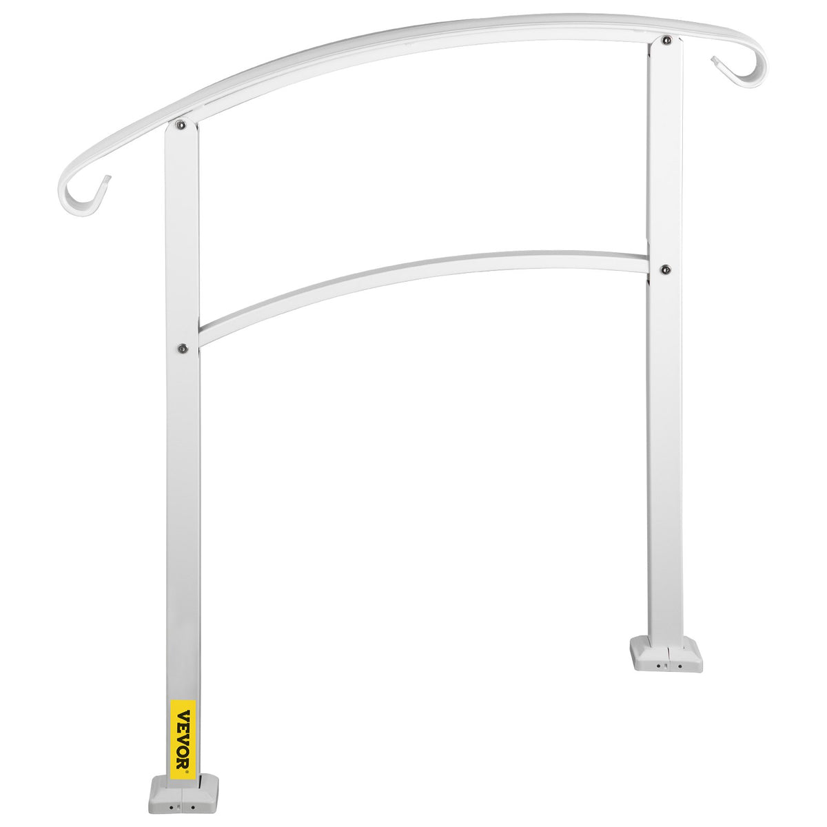 3-Step Handrails for Outdoor Steps Fits 1 or 3 Steps Matte White Stair Rail Wrought Iron Handrail with V952-LTFS3BBSLG0000001V0