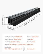 Undermount Drawer Slides, 40 inch, Full Extension Ball Bearing Under Stair Cabinet Rails, 260 LB Load V952-LTJHG40YC2601UNLGV0