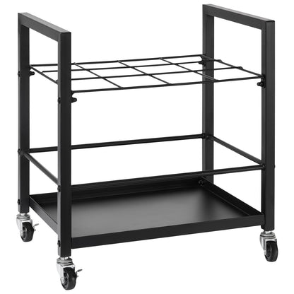 Blueprint Storage Rack, 12 Slots Blueprint Holder with Wheels, Mobile Metal Blueprint Storage Cart for Map V952-LTJJS12CLDS050UB8V0