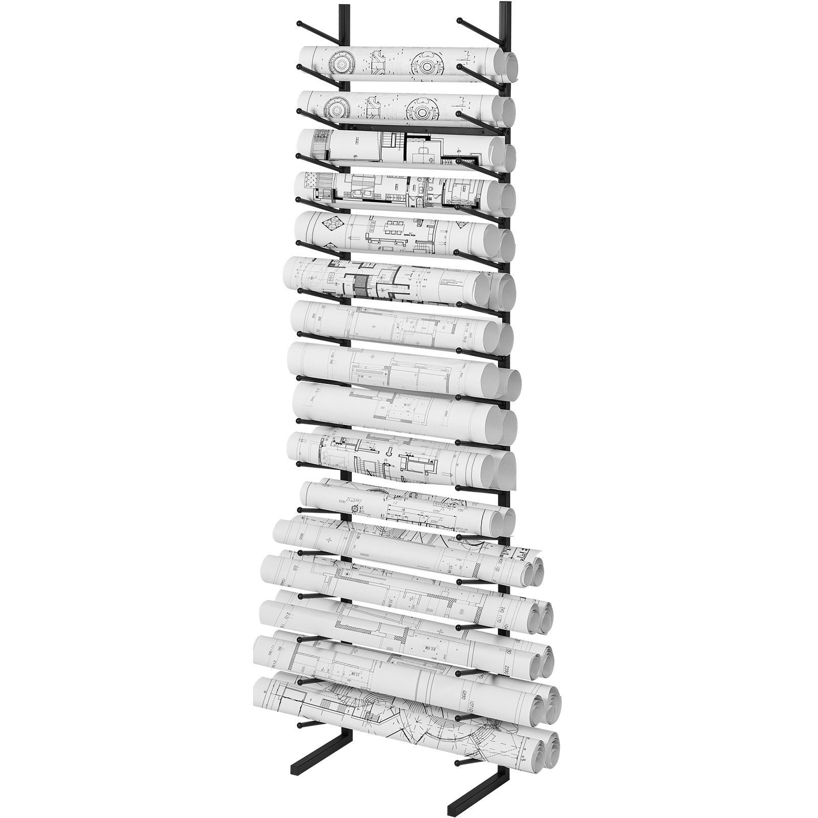 Blueprint Storage Rack, Hanging Poster Display Rack 16-Tier, Vertical Blueprint Roll File Holder 2 V952-LTJJS16CLDS0NSQ0RV0