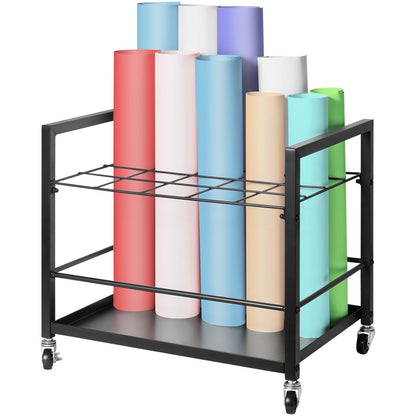 Blueprint Storage Rack, 20 Slots Blueprint Holder with Wheels, Mobile Metal Blueprint Storage Cart for Map V952-LTJJS20CLDS0NMRQHV0