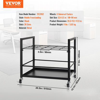 Blueprint Storage Rack, 20 Slots Blueprint Holder with Wheels, Mobile Metal Blueprint Storage Cart for Map V952-LTJJS20CLDS0NMRQHV0