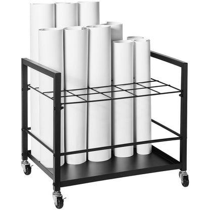 Blueprint Storage Rack, 20 Slots Blueprint Holder with Wheels, Mobile Metal Blueprint Storage Cart for Map V952-LTJJS20CLDS0NMRQHV0