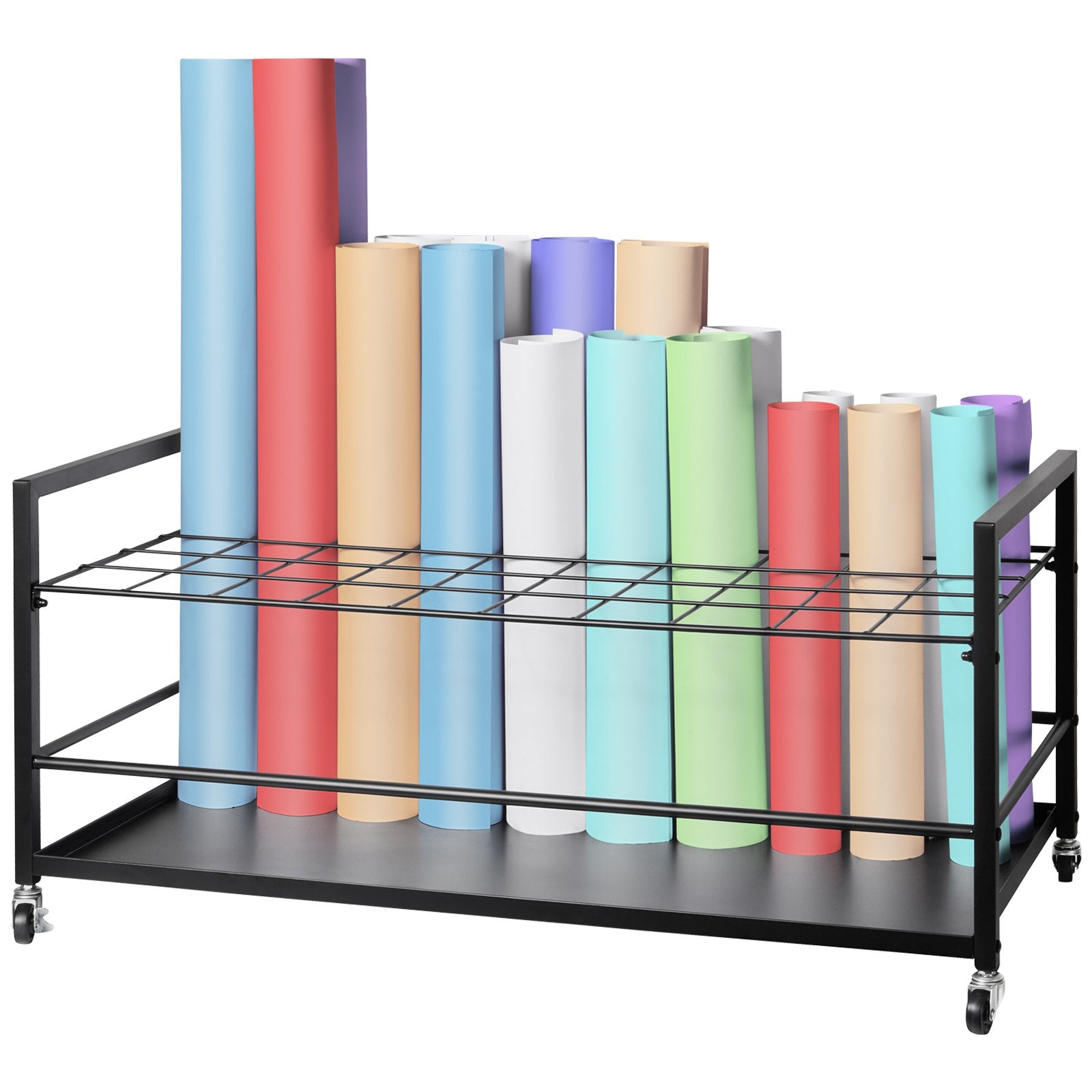 Blueprint Storage Rack 50 Slots Mobile Roll File Holder for Architectural V952-LTJJS50CLDS018IB0V0
