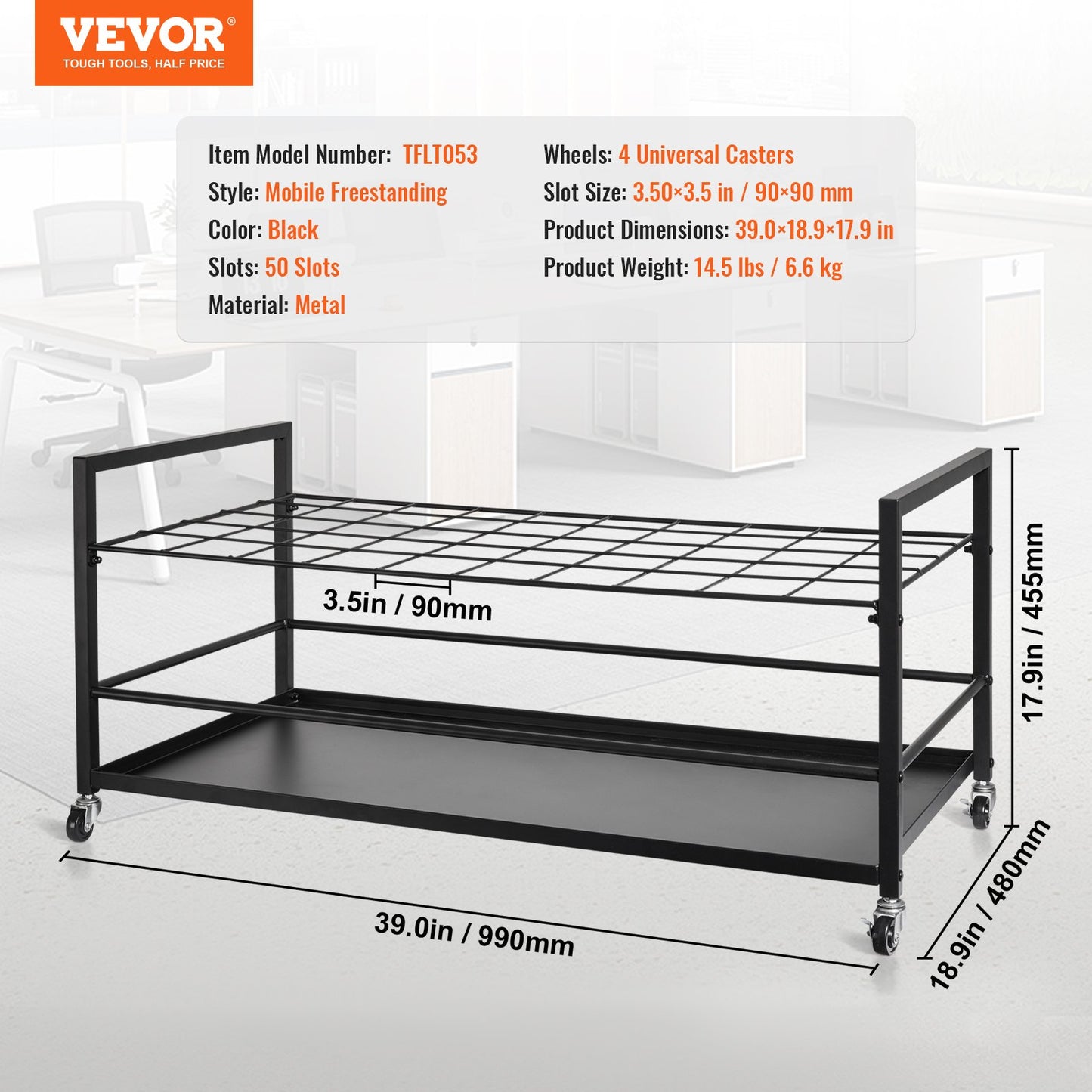 Blueprint Storage Rack 50 Slots Mobile Roll File Holder for Architectural V952-LTJJS50CLDS018IB0V0