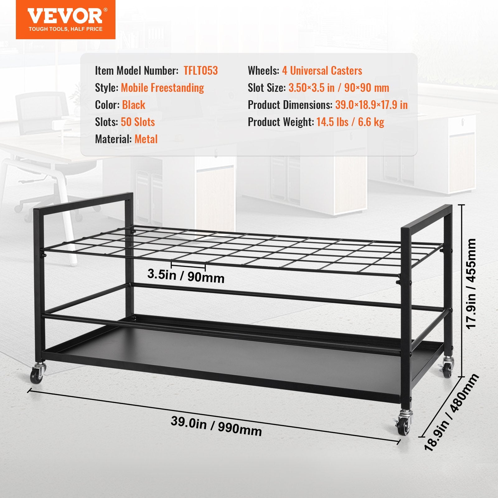 Blueprint Storage Rack 50 Slots Mobile Roll File Holder for Architectural V952-LTJJS50CLDS018IB0V0