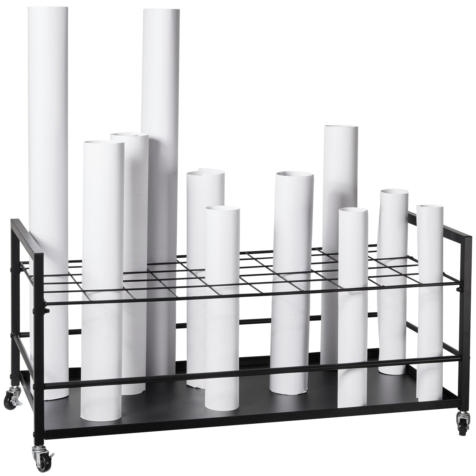 Blueprint Storage Rack 50 Slots Mobile Roll File Holder for Architectural V952-LTJJS50CLDS018IB0V0