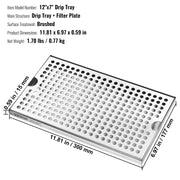 Beer Drip Tray, 304 Stainless Steel Kegerator Drip Trays with 4 Non-Slip Rubber Pads and Detachable Cover, V952-LTJZCGDSPW00FW1N4V0