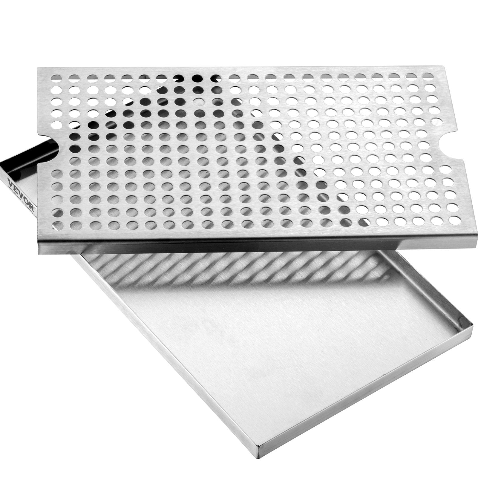 Beer Drip Tray, 304 Stainless Steel Kegerator Drip Trays with 4 Non-Slip Rubber Pads and Detachable Cover, V952-LTJZCGDSPW00FW1N4V0