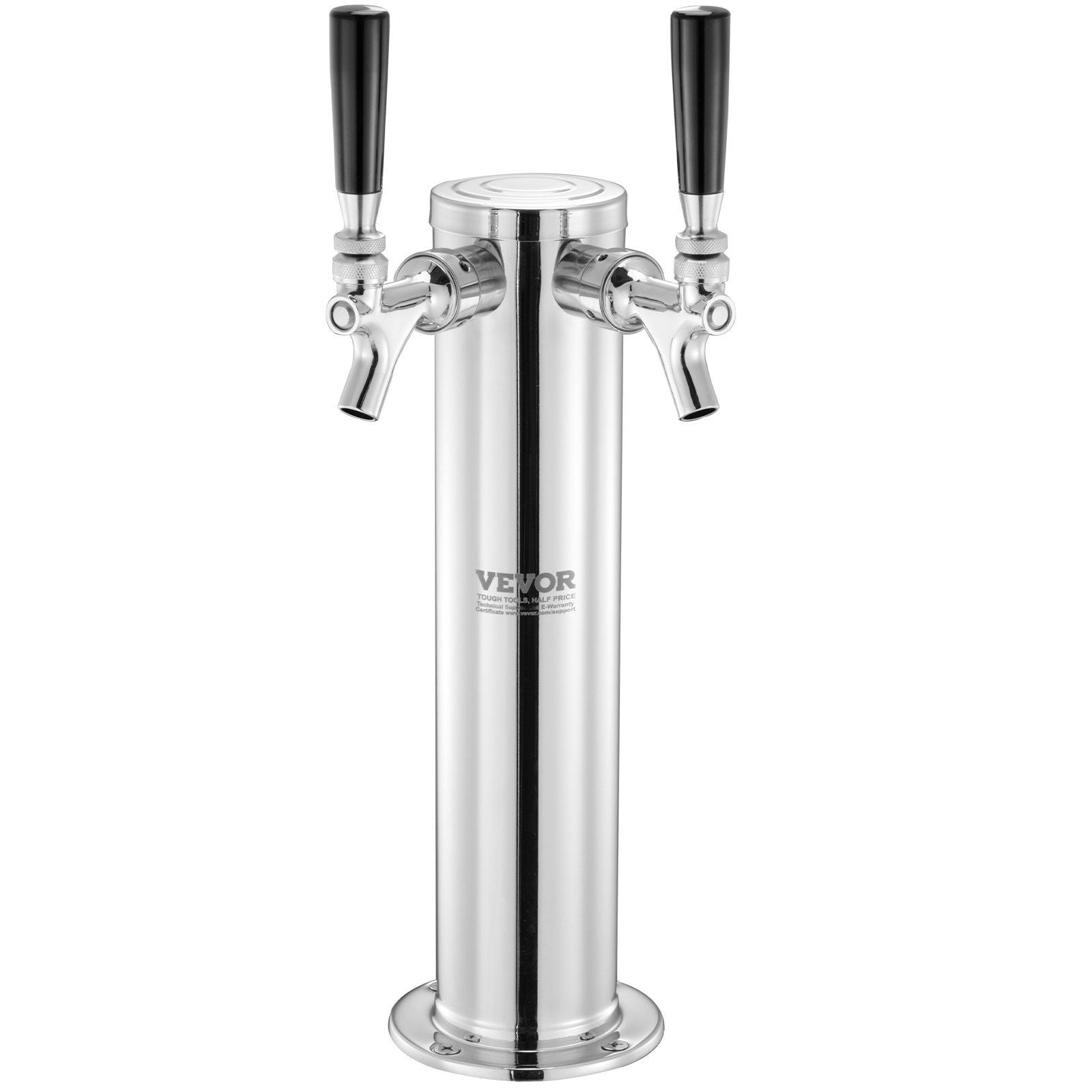 Dual Taps Draft Beer Tower Dispenser, Stainless Steel Keg Beer Tower, Kegerator Tower Kit with Pre-Assembled V952-LTJZSLTW0000I1H18V0