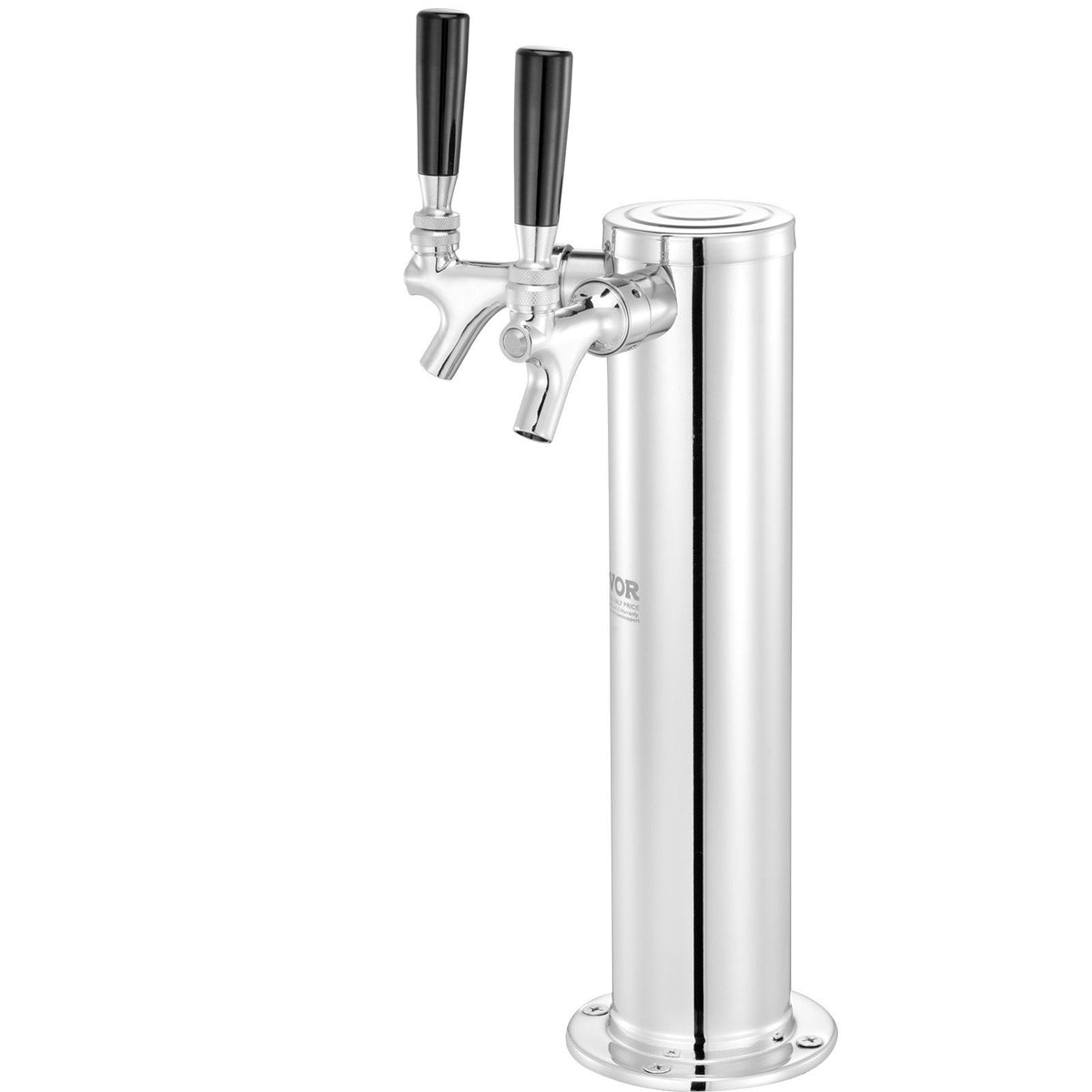 Dual Taps Draft Beer Tower Dispenser, Stainless Steel Keg Beer Tower, Kegerator Tower Kit with Pre-Assembled V952-LTJZSLTW0000I1H18V0