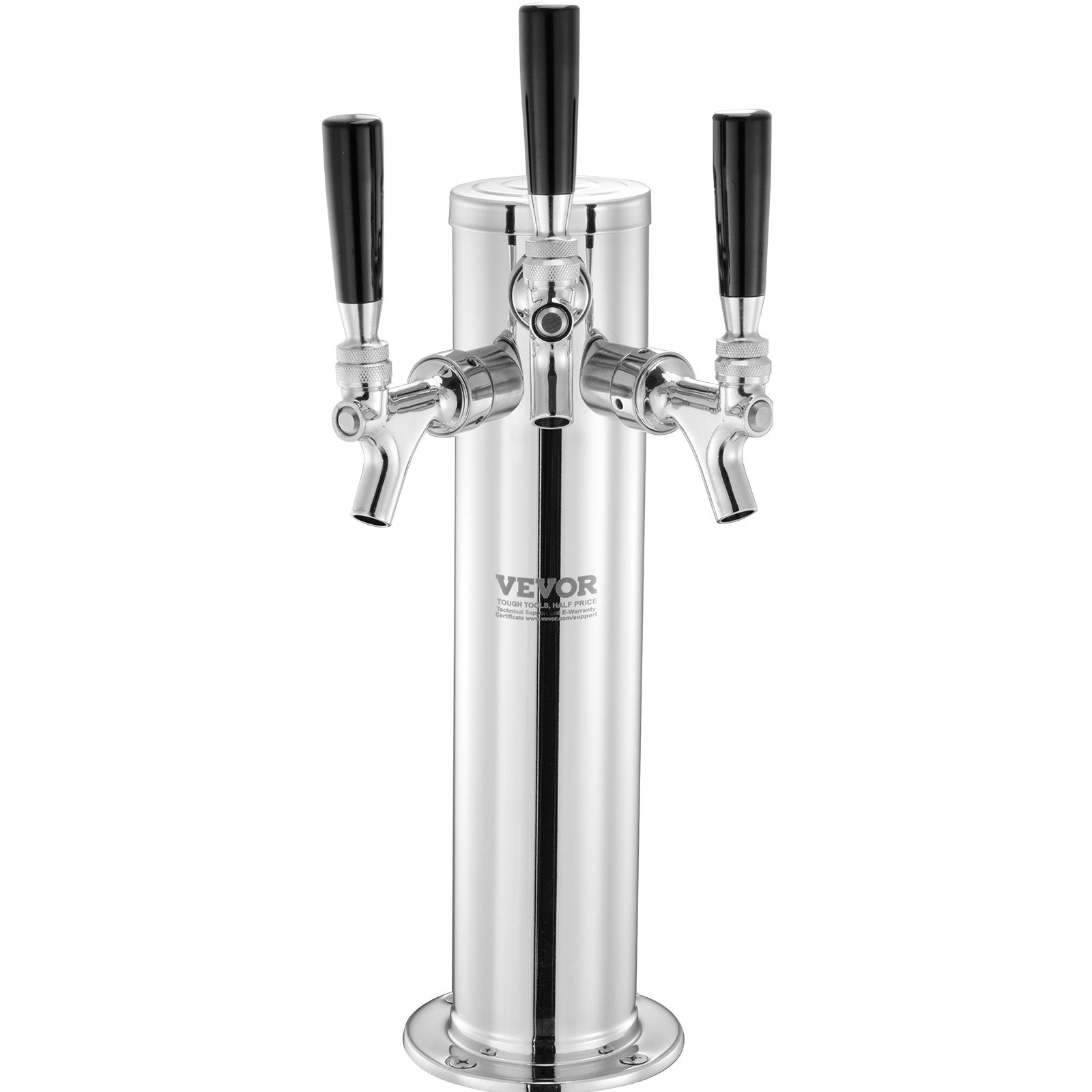 Triple Taps Draft Beer Tower Dispenser, Stainless Steel Keg Beer Tower, Kegerator Tower Kit with V952-LTJZSLTW0000YSVLCV0