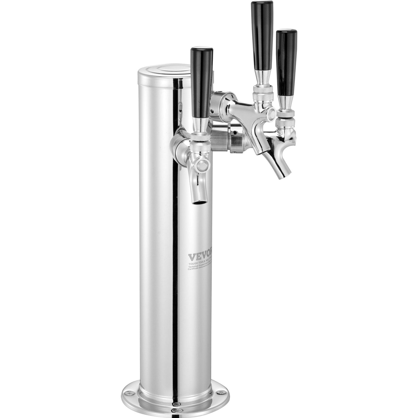 Triple Taps Draft Beer Tower Dispenser, Stainless Steel Keg Beer Tower, Kegerator Tower Kit with V952-LTJZSLTW0000YSVLCV0