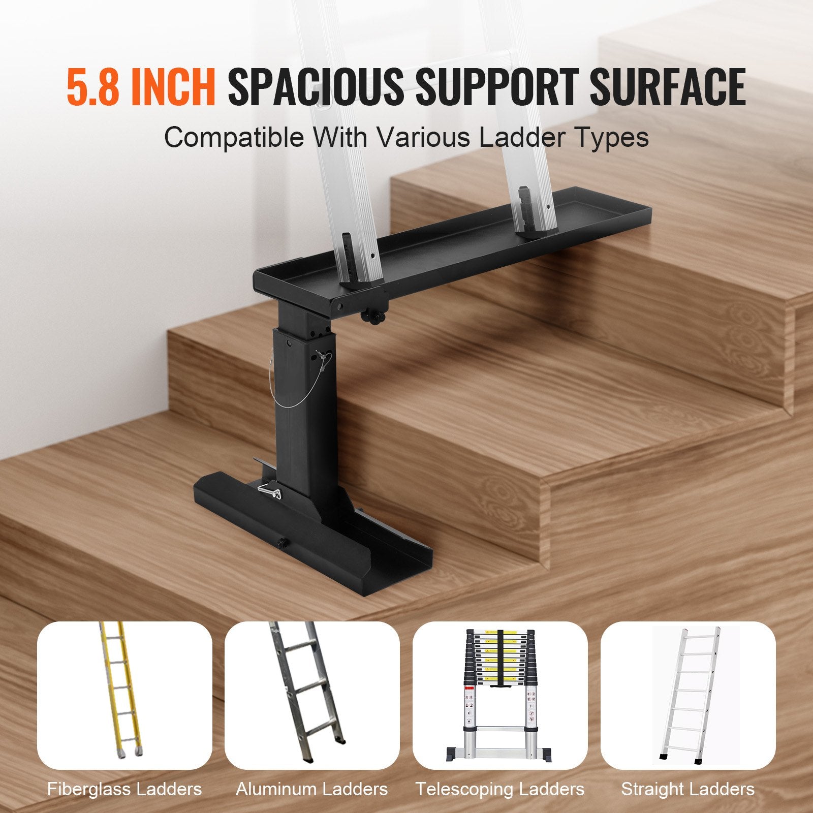 Ladder Levler, 29.8 L x 11.4-18 in H Support Surface, Steel Ladder Leveling Tool, Folding Pitch Hopper, Stair V952-LTTZZCG29INCD6LGSV0