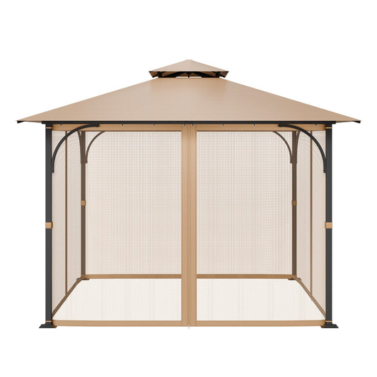 Gazebo Netting Replacement, Fit Most 10 x 10 x 7 FT Gazebo Curtain, Outdoor Garden Net, 4-Panel Sidewall Mesh V952-LTWZDL10FT10VJ6F0V0