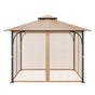 Gazebo Netting Replacement, Fit Most 10 x 10 x 7 FT Gazebo Curtain, Outdoor Garden Net, 4-Panel Sidewall Mesh V952-LTWZDL10FT10VJ6F0V0
